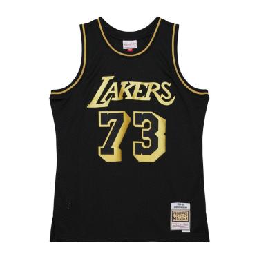 Imagem de Regata Mitchell & Ness Black Gold Swingman Jersey Los Angeles Lakers 1998-99 Dennis Rodman Masculino-Masculino