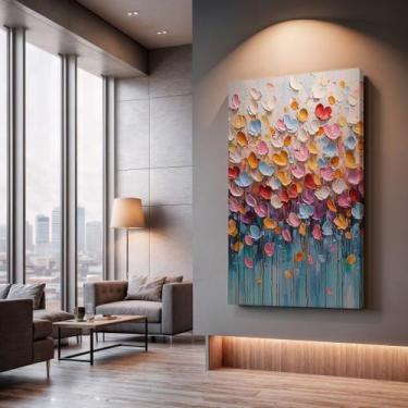 Imagem de Quadros Decorativos Flores em Festa 90x60 Moderno Luxo Sala Quarto Esc