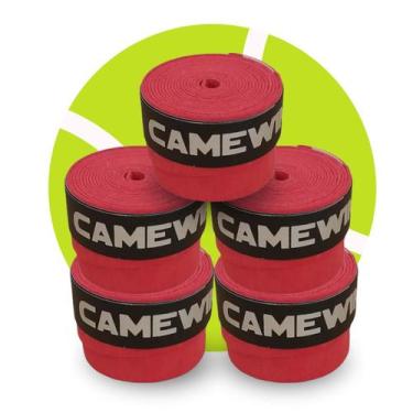 Imagem de Kit 5 Overgrip Para Raquete Beach Tennis Tênis Grips Vermelho - Camewi