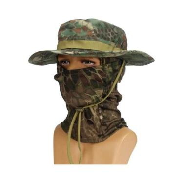 Imagem de Chapéu Boonie Masculino Camuflado Com Aba Larga Dobrável, Balaclava Pa