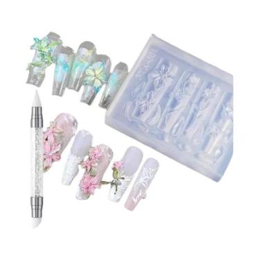 Imagem de Molde De Silicone Para Unhas Com Laço Doce, Estênceis 3D De Fita Para 