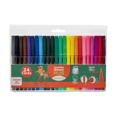Imagem de Estojo de Canetinhas Hidrocor 24 Cores Lavável Plus Leo&Leo Leonora - 
