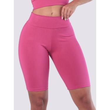 Imagem de Bermuda Suplex Fitness Feminina Academia Treino Malhar Cintura Alta Ci