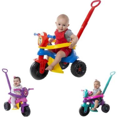 Imagem de Motoca Infantil Triciclo Carrinho Passeio De Empurrar Pedal - Kendy Of