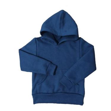 Imagem de Blusa de moletom infantil azul marinho interior flanelado 6 a 14 anos 