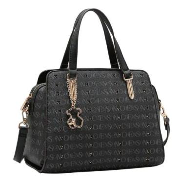 Imagem de Bolsa Chenson Estruturada 3485394 Com Cristais Alça De Mão Transversal