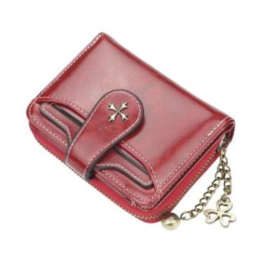 Imagem de Carteira Curta Feminina Com Franjas, Porta-Cartões Multifuncional, Bol