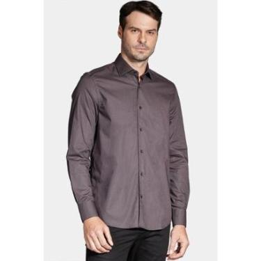 Imagem de Camisa Slim Social Com Elastano Chumbo-Masculino
