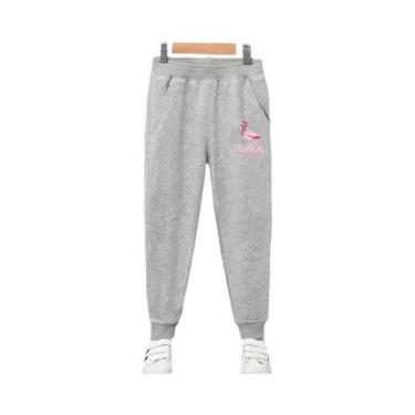 Imagem de Calças De Moletom De Algodão Com Cintura Elástica Para Meninas, Estamp