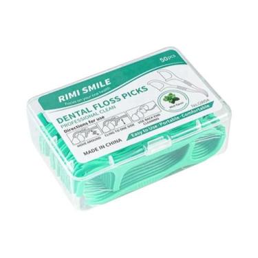 Imagem de Palitos De Fio Dental Descartáveis Para Limpeza Interdentária Higiene 