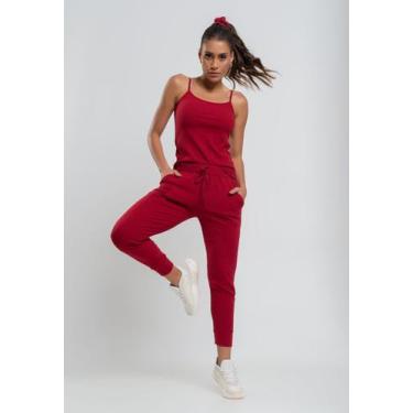 Imagem de Conjunto Comfy Com Regata Alcinha e Jogger Canelada Vermelho Salvatore