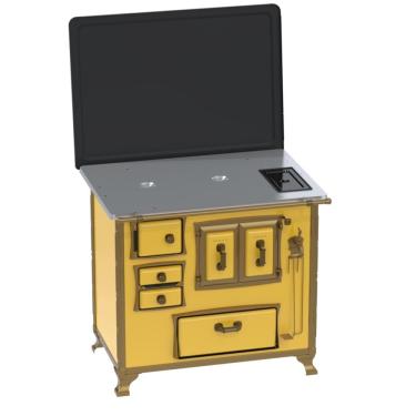 Imagem de Fogao a Lenha Venax n 2 Renaissance Chapa de Aluminio Amarelo Cald SE