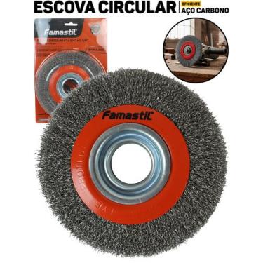 Imagem de Escova Circular de Aço 6 Famastil Furo 1.1/4 P/ Esmerilhadeira Limpeza