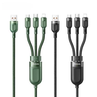 Imagem de Cabo carregador 3 em1 Lightning Tipo C Micro USB 66W/6A 1,2M - MCDODO
