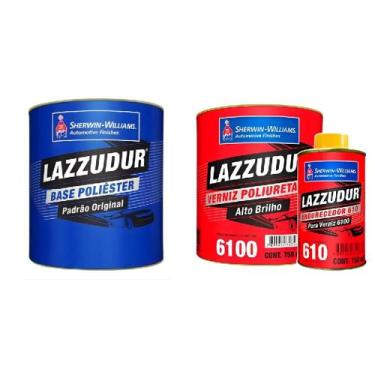 Imagem de Kit lazzudur preto ninja 900ml + verniz poliuretano - LAZZURIL