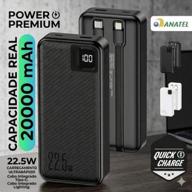 Imagem de Power Bank 20000mAh Turbo 22.5W Display Digital Carregador Portátil Rá