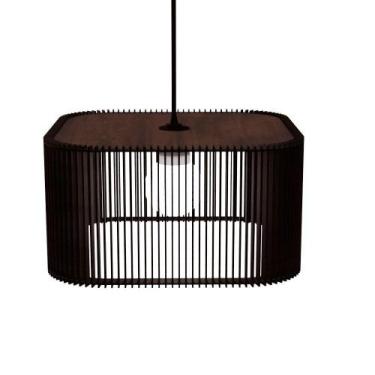 Imagem de Luminária Pendente Ayla Modelo Ripado Marrom - LENOBRE