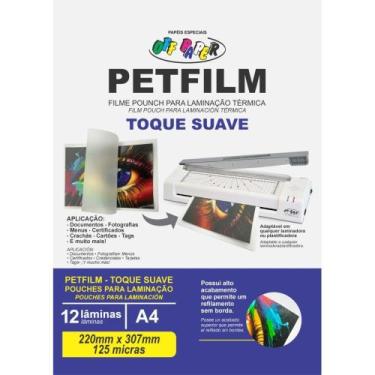 Imagem de Plástico para Plastificação Petfilm sem Adesivo 220X307MM PCT.C/12 - O