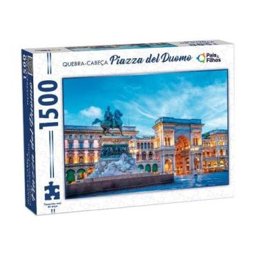 Imagem de Quebra cabeça 1500 peças colorido piazza del duomo puzzle - Pais E Fil