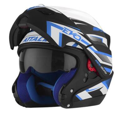 Imagem de Capacete Moto Escamoteável Robocop Attack Evo Fosco Pro Tork Fechado F