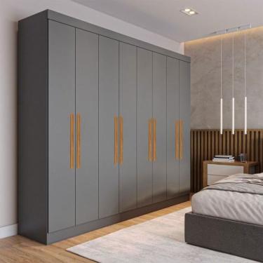 Imagem de Guarda-Roupa Casal Monte 8 Portas 4 Gavetas 100% Mdf Onix - Pnr Móveis
