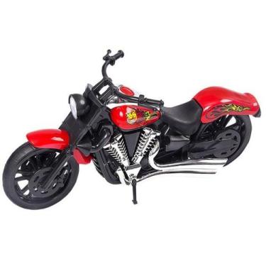 Imagem de Brinquedo Moto Harley Chopper 29 cm Miniatura Bs Toys Coleçao, Vermelh