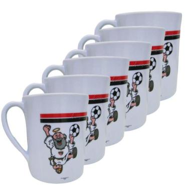 Imagem de Caneca Infantil do São Paulo Melamina Decorada - Allmix, Kit c/6 Unida
