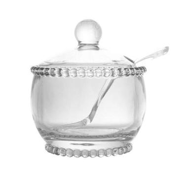 Imagem de Açucareiro Cristal Com Colher Pearl 10X8X7Cm Wolff