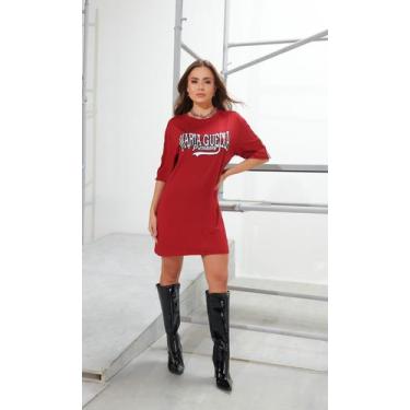 Imagem de Vestido tshirt maria gueixa, Bordô, P