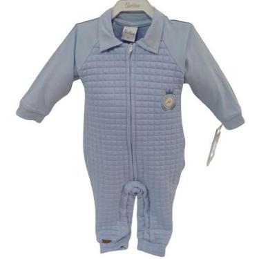 Imagem de Macacão Longo Luxo Malha Bebê Menino Enxoval Paraiso 12966, G ( 6 - 9 