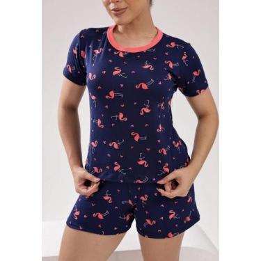 Imagem de Pijama Feminino Verão de Manguinha em Malha Suede  Estampas Ursinho e 
