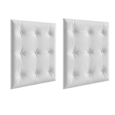 Imagem de Kit Capitonê  Peroba p/  Berço Retro Cor Branco  MDF 2 Peças, U, BRANC