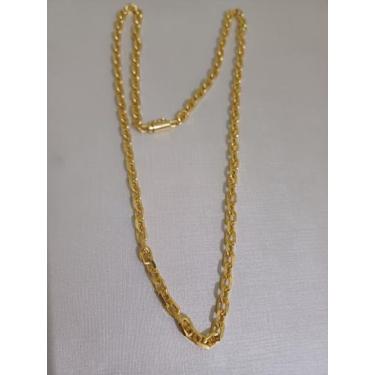 Imagem de Corrente cadeado Corrente cadeado 60 cm folheada a ouro 18k Banho de o