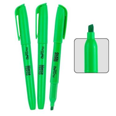 Imagem de Kit Com 3 Unidades Marca Texto Caneta Ponta Chanfrada Escolar Para Org