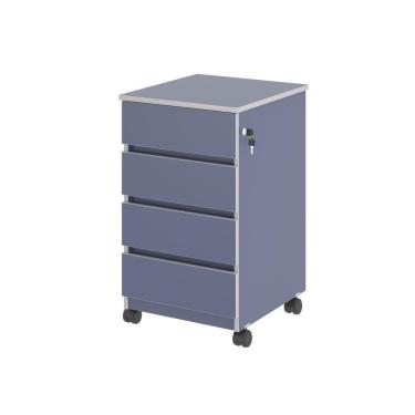 Imagem de Arquivo Verbena Paris Moderno 4 Gavetas MDP com Rodízios e Chave Azul Casah
