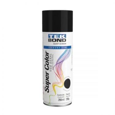 Imagem de Tinta spray aerossol Super Color Preto brilhante 350ml - Tekbond