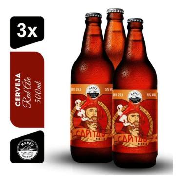 Imagem de Cerveja Capitão RED ALE Cervejaria Marés 500ml Kit 3 Un