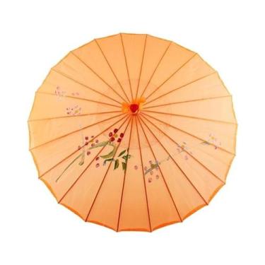 Imagem de Guarda-chuva De Seda Feminino 82/84cm Com Flores De Cerejeira Japonesa