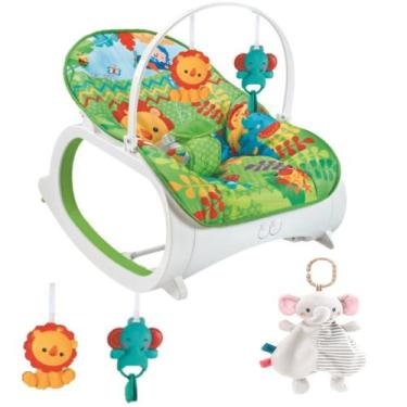 Imagem de Cadeira de Balanço Bebê Musical + Naninha Palucia Elefante - Color Bab