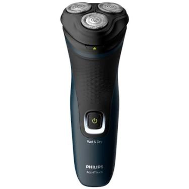 Imagem de Philips Shaver Series 1000 Barbeador elétrico molhado ou seco, lâminas ComfortCut, cabeças flexíveis 3 direcionais, abertura com um toque, 40 minutos de barbear sem fio a partir de uma carga de 8