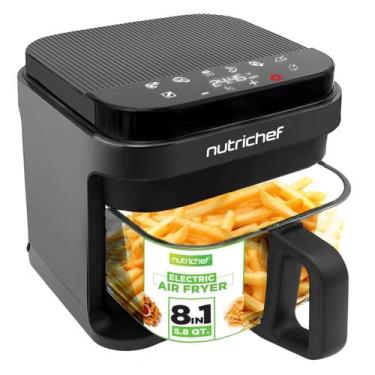 Imagem de Fritadeira Air Fryer Nutrichef de 5,8 litros 8 em 1 predefinida 1200 W