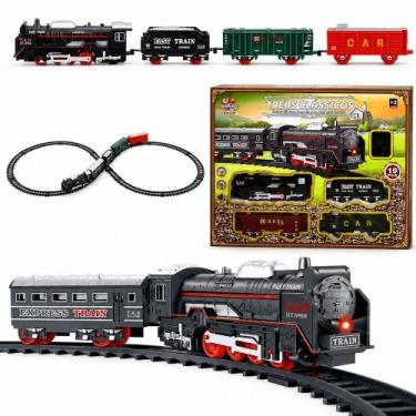 Imagem de Ferrovia de Brinquedo Trem Elétrico Infantil Trenzinho Locomotiva Luz 