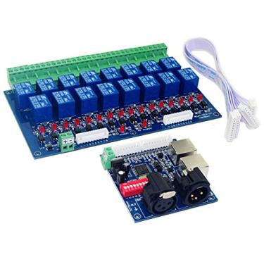 Imagem de 16 canais DMX controle de relé interruptor regulador de intensidade de luz, interruptor de relé de 16 vias, equipamento de DJ