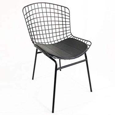 Imagem de Cadeira BERTÓIA preta tubular - Poltronas do Sul