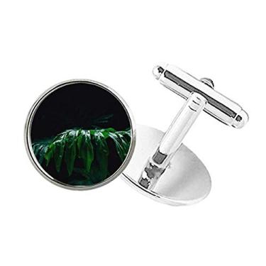 Imagem de DIYthinker Fotografia folhas, imagem de planta, natureza, botão redondo, abotoaduras