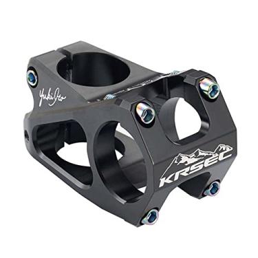 Imagem de Hastes de guidão de bicicleta CNC design oco ultraleve liga de alumínio elevador de guidão curto 31,8 x 50 mm haste de guidão para a maioria das bicicletas, bicicleta de estrada, MTB, BMX, ciclismo (preto com logotipo)