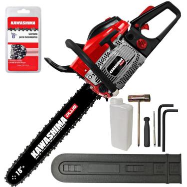 Imagem de Motosserra Potente Kawashima KCS 550-P À Combustão 54,6cc 2 Tempos Com Sabre de 18 Polegadas e Corrente 72 Elos Para Uso Agropecuário