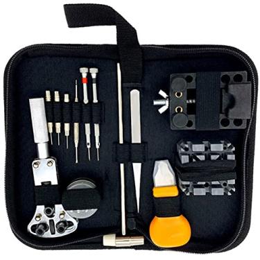 Imagem de Kit de ferramentas de reparo de relógio 30 pçs relojoeiro link pino conjunto removedor de capa traseira abridor antimagnética chave de fenda para remover a tampa da bateria