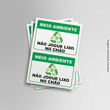 Imagem de Kit 2 Adesivos Sinalização Não Jogue Lixo No Chão 14cmx20cm