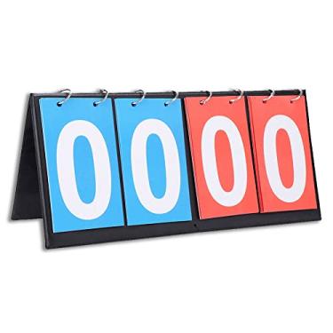 Imagem de Placar esportivo, placar portátil de 2/3/4 dígitos, placa de pontuação de competição esportiva, placar digital para tênis de mesa, basquete, vôlei, futebol e outros (4 dígitos)